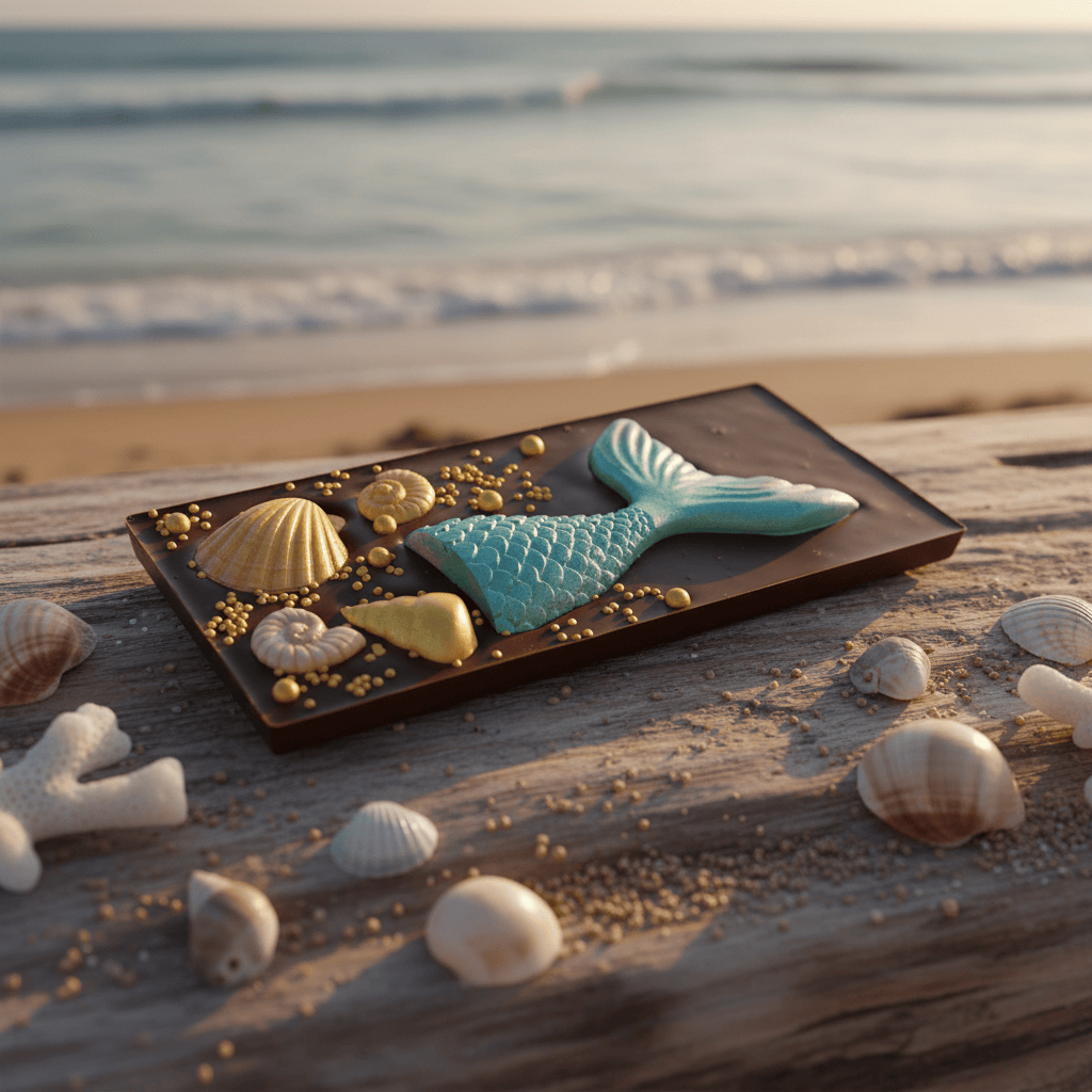 Dark chocolate mermaid bar 140g 5407008475772 The Belgian Chocolate Makers