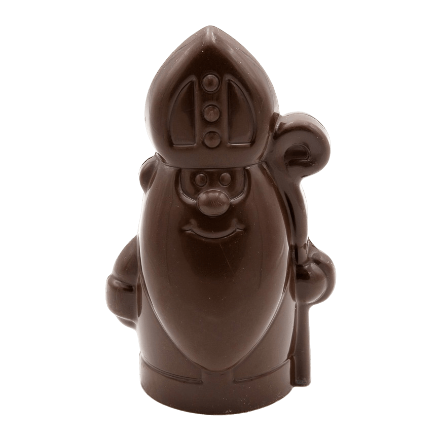 Dark chocolate Saint Nicholas with sceptre 150g 5407008471279 The Belgian Chocolate Makers