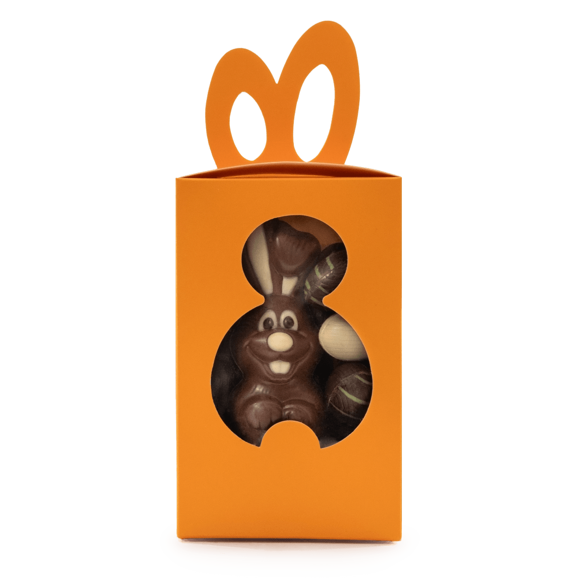 Easter chocolate eggs (20) with chocolate bunny 5407008478117 The Belgian Chocolate Makers