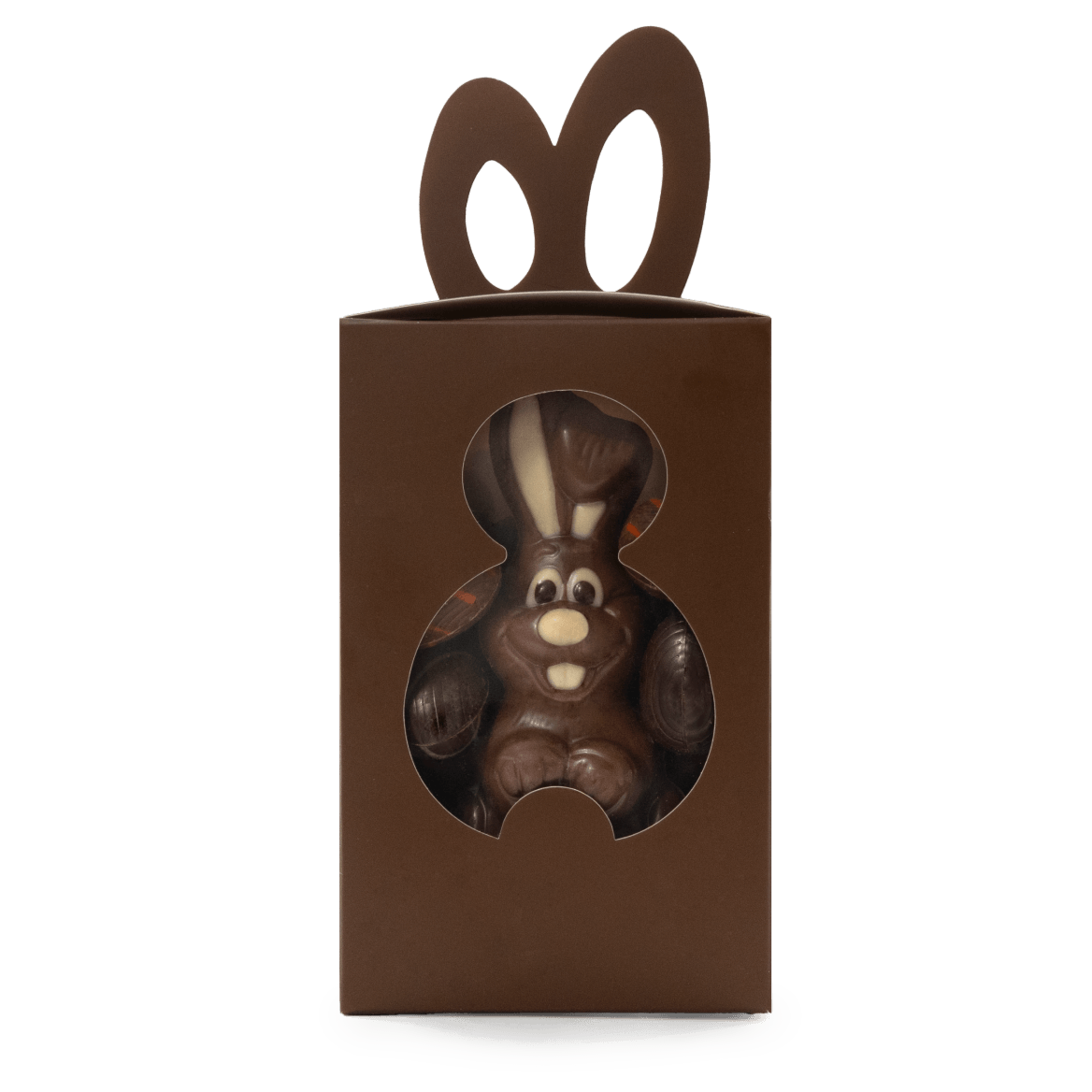 Easter chocolate eggs (20) with chocolate bunny 5407008478117 The Belgian Chocolate Makers
