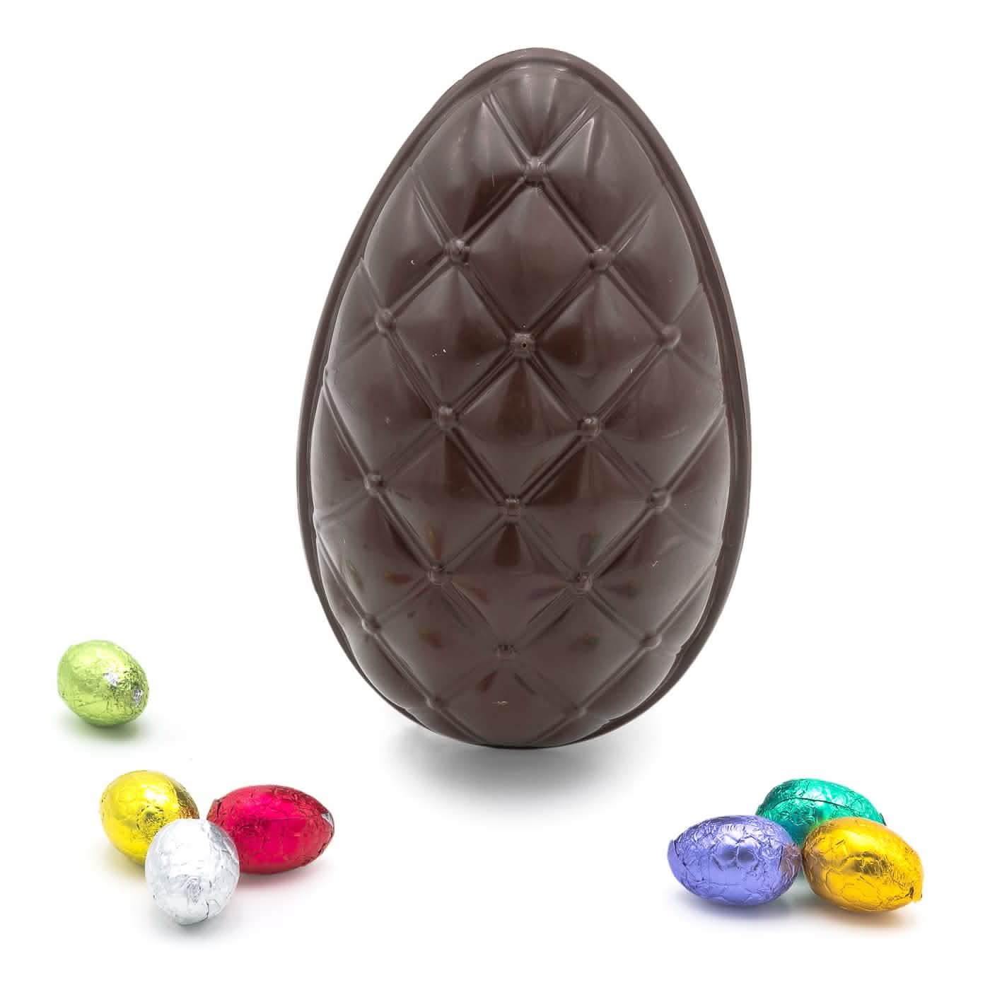 Elegant Easter egg with 5 small egg (dark) 320 Grs 5407008471699 The Belgian Chocolate Makers