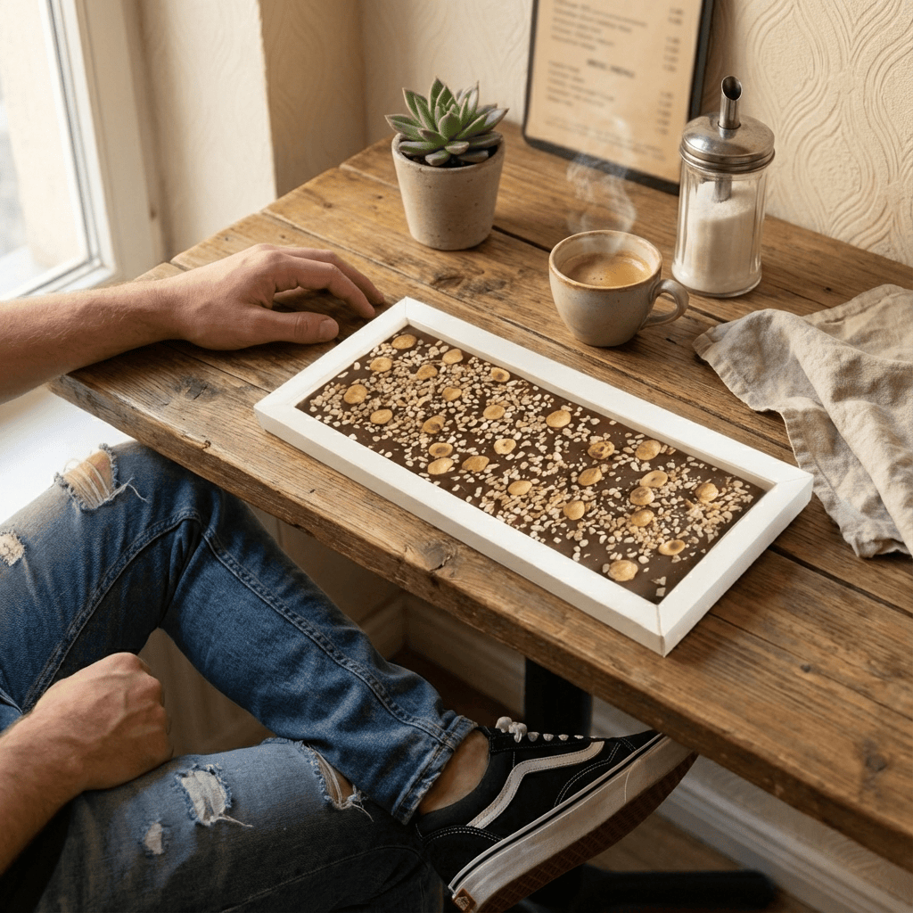 Fantasy milk chocolate bar 375 grs with Piedmont hazelnut chunks 5407008479015 The Belgian Chocolate Makers