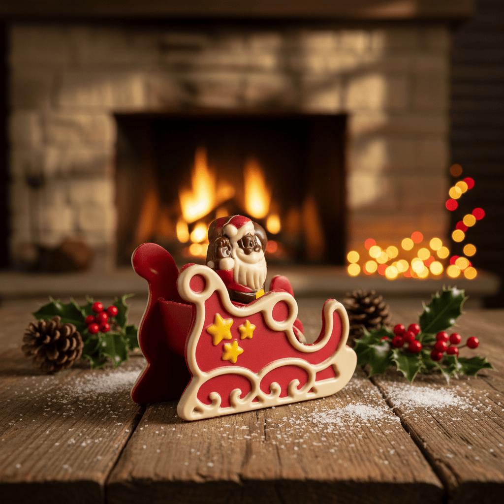 Festive white chocolate Santa in a sleigh 180g 5407008479459 The Belgian Chocolate Makers