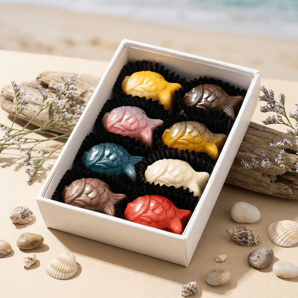 Fish pralines (mix) 120 Grs 5407008477622 The Belgian Chocolate Makers