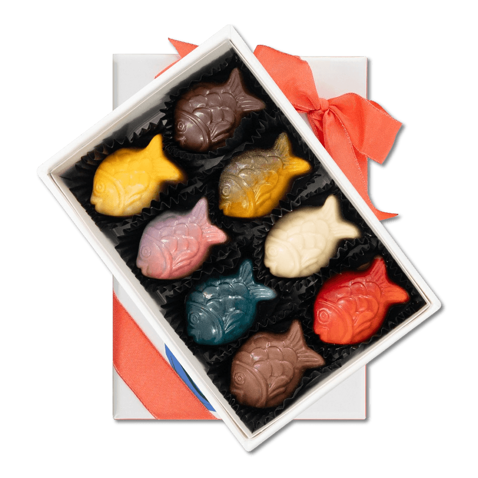 Fish pralines (mix) 120 Grs – The Belgian Chocolate Makers