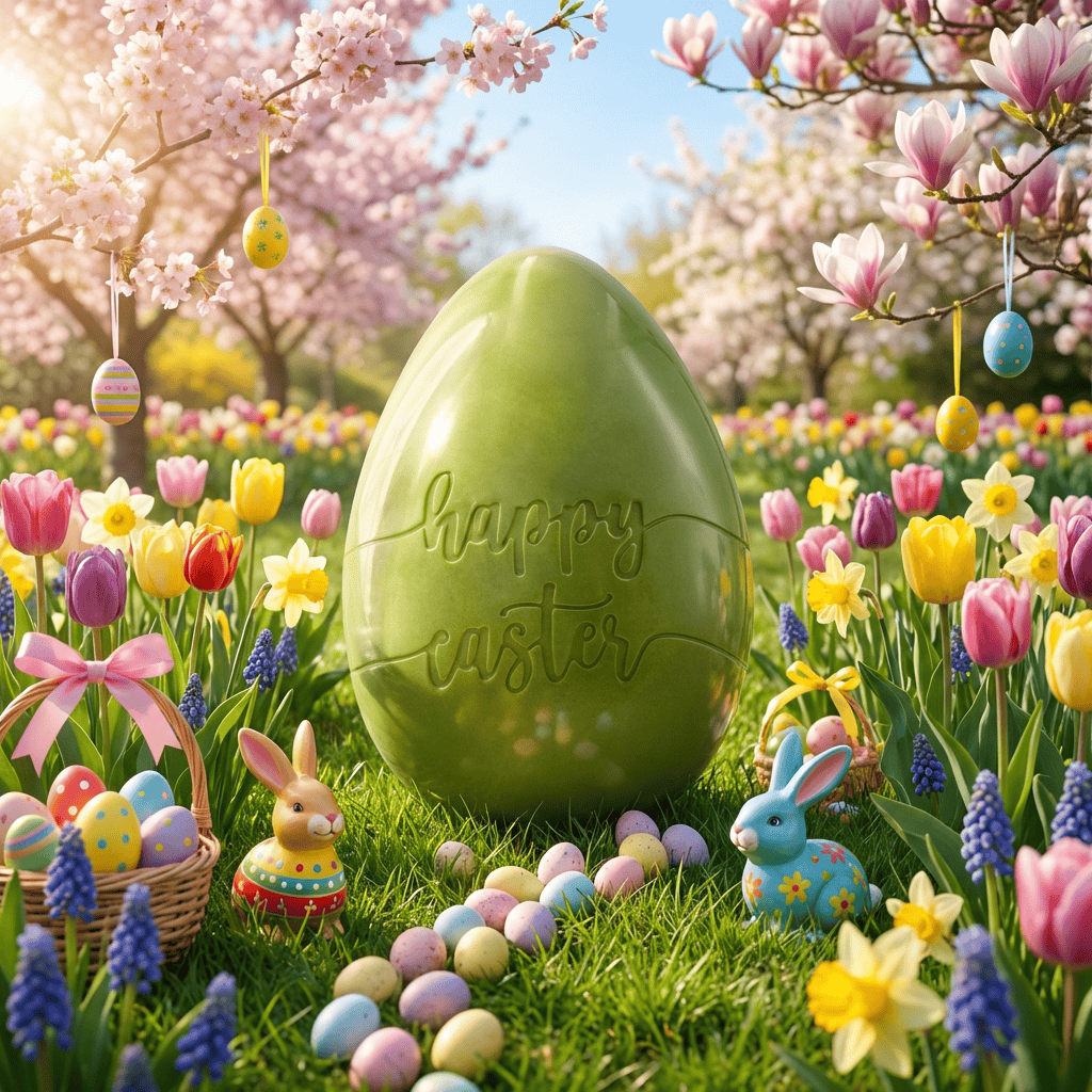 Happy Easter dark chocolate egg 450g 5407008478209 The Belgian Chocolate Makers