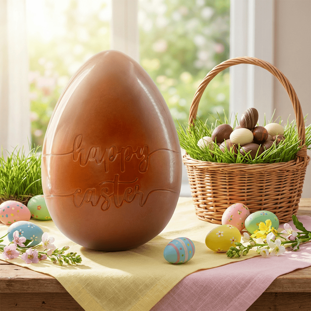 Happy Easter milk chocolate egg 450g 5407008478193 The Belgian Chocolate Makers