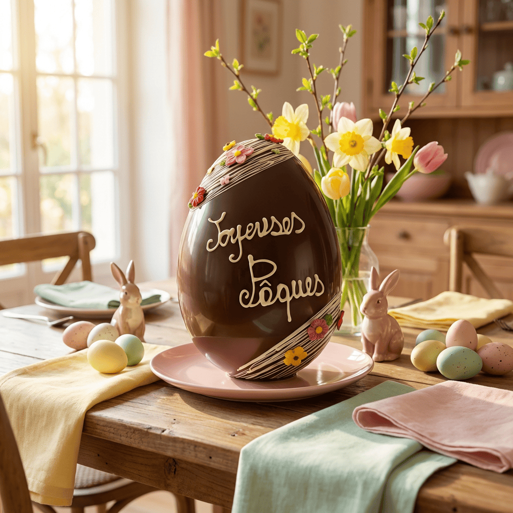 Joyeuses Pâques dark chocolate Easter egg 800g 5407008479633 The Belgian Chocolate Makers