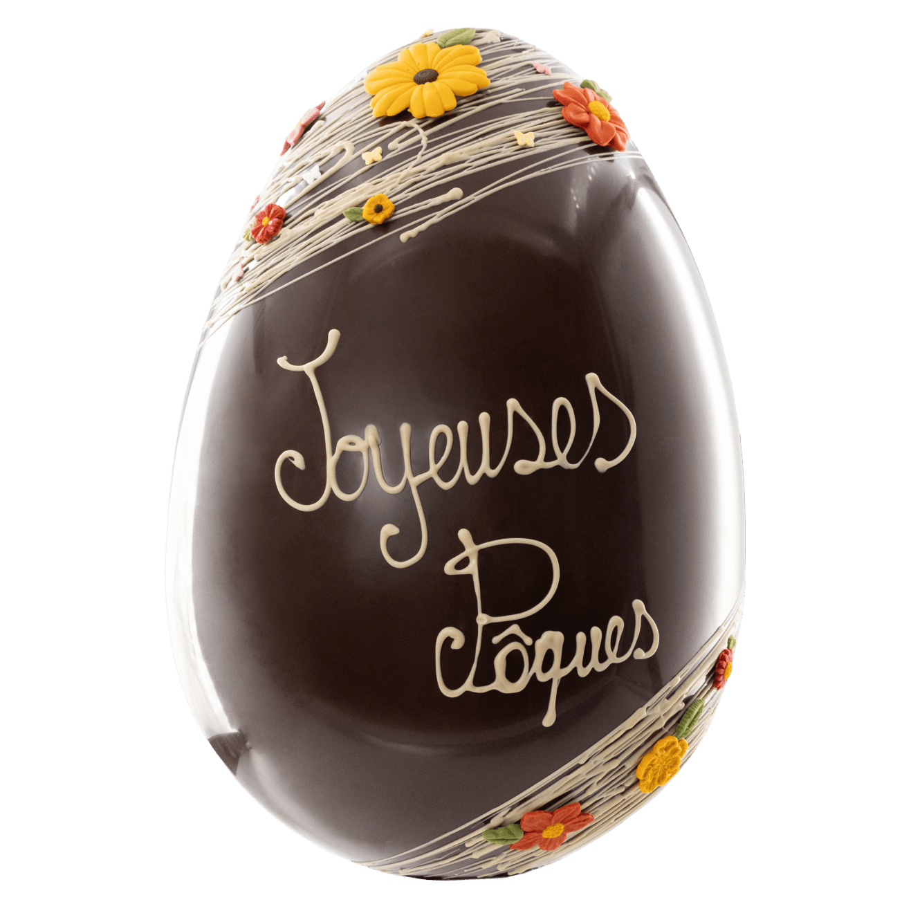 Joyeuses Pâques dark chocolate giant Easter egg 3.5kg 5407008479657 The Belgian Chocolate Makers