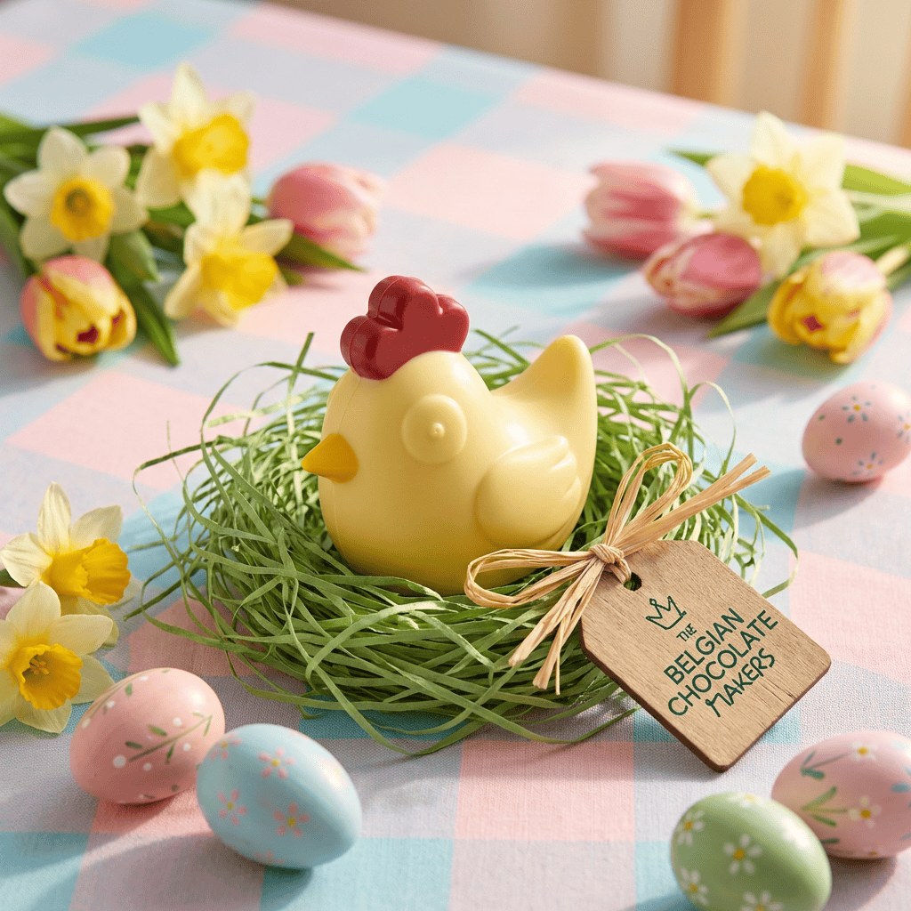 Little white chocolate hen 50g 5407008472184 The Belgian Chocolate Makers