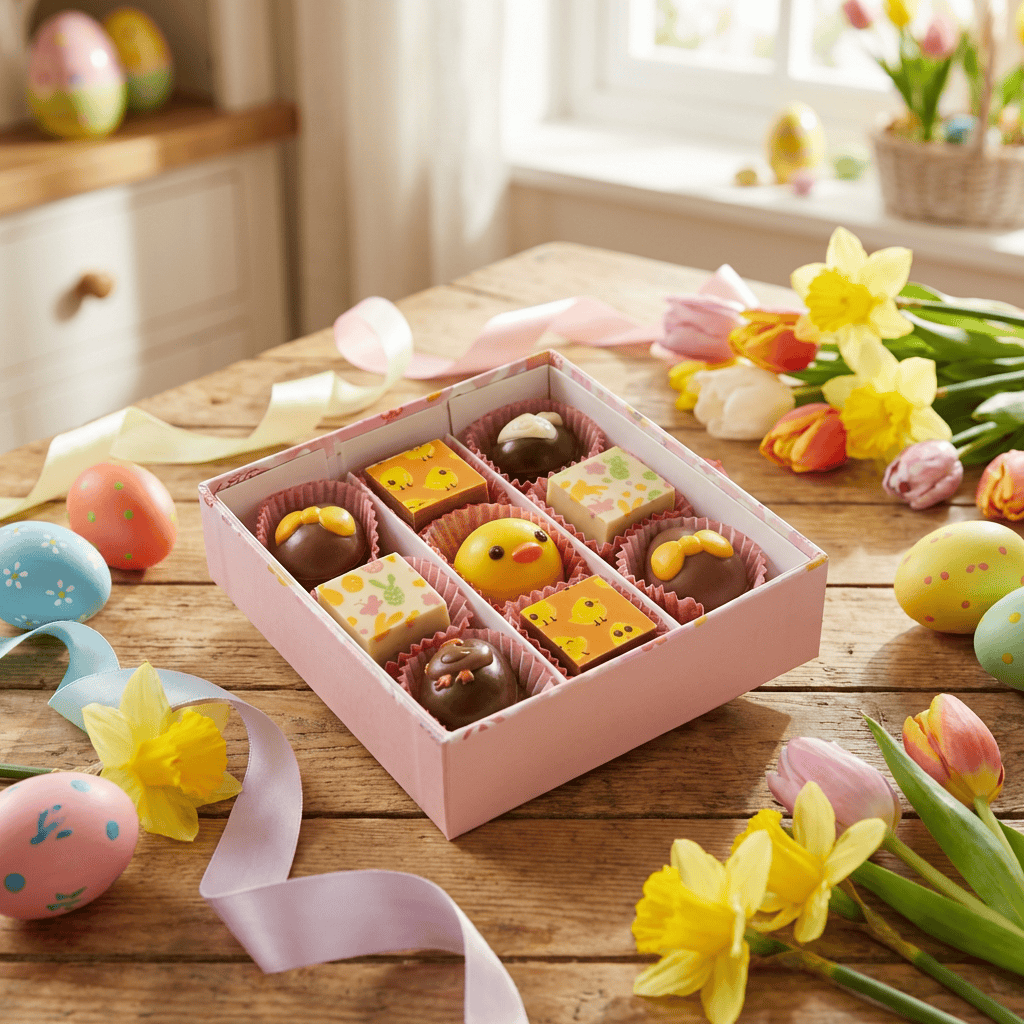 Looping box of 9 Easter pralines 135g 5407008478810 The Belgian Chocolate Makers
