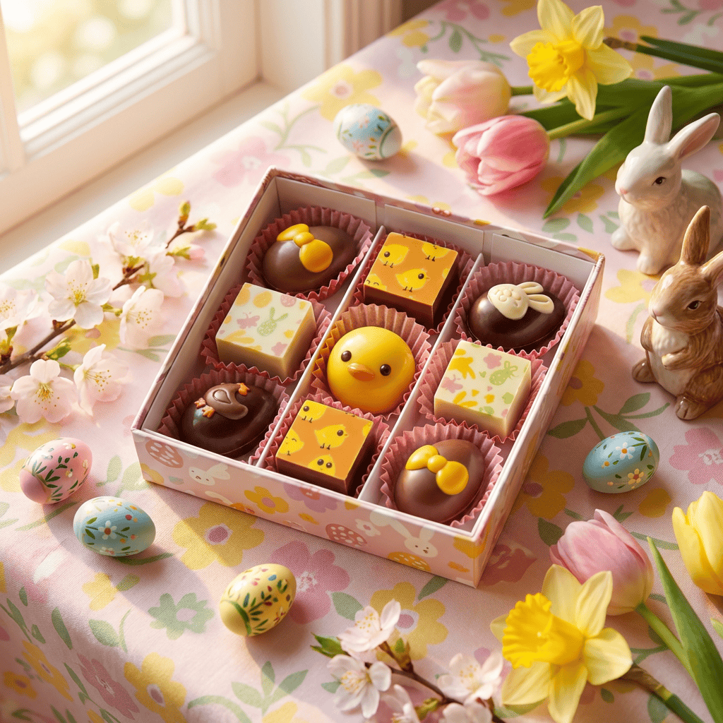 Looping box of 9 Easter pralines 135g 5407008478810 The Belgian Chocolate Makers