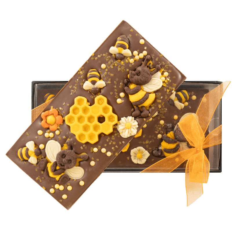 Milk chocolate bee bar 110g 5407008478988 The Belgian Chocolate Makers