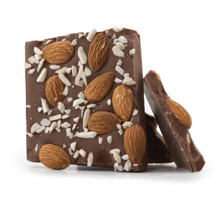 Milk chocolate broken bars with almond 5407008479312 The Belgian Chocolate Makers