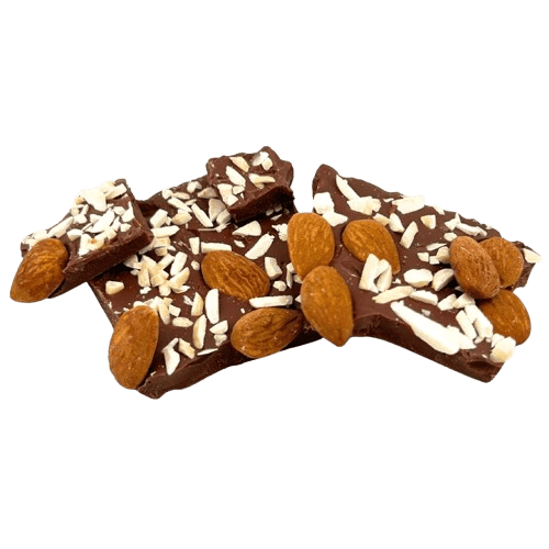 Milk chocolate broken bars with almond 5407008479312 The Belgian Chocolate Makers