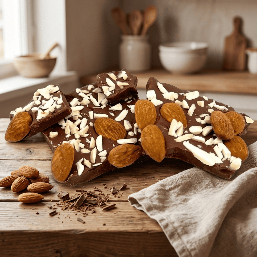 Milk chocolate broken bars with almond 5407008479312 The Belgian Chocolate Makers