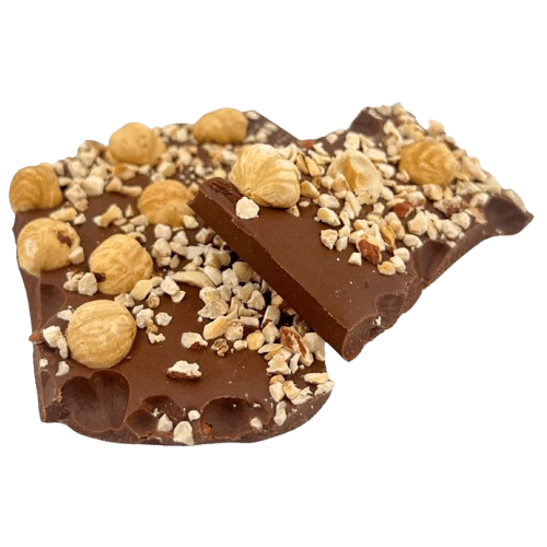 Milk chocolate broken bars with hazelnuts 5407008479145 The Belgian Chocolate Makers