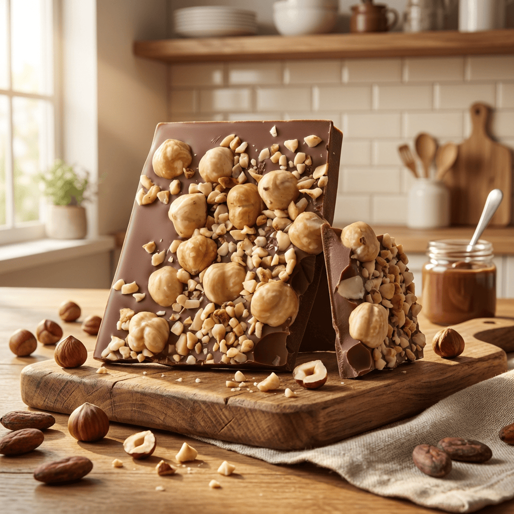 Milk chocolate broken bars with hazelnuts 5407008479145 The Belgian Chocolate Makers
