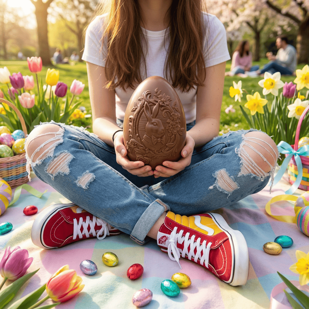 Milk chocolate bunny Easter egg 320g and mini eggs inside 5407008471583 The Belgian Chocolate Makers