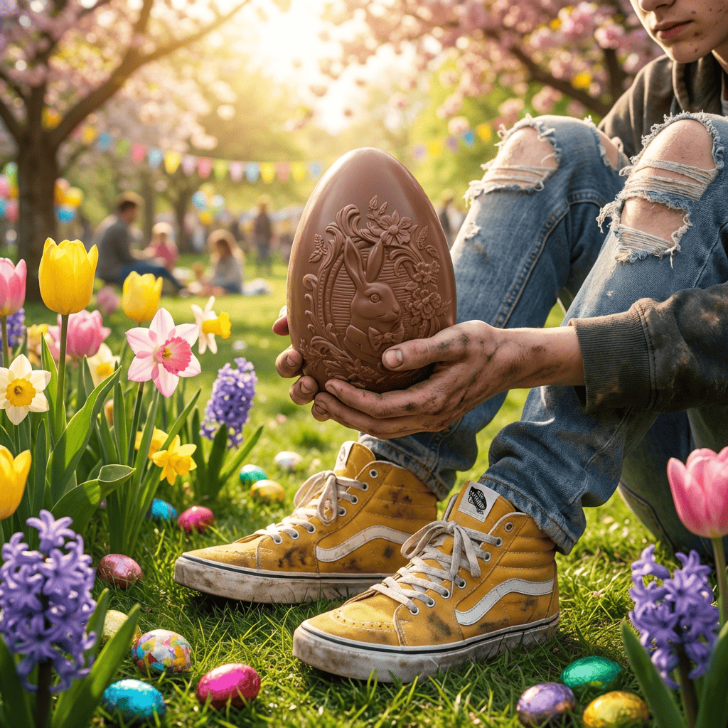 Milk chocolate bunny Easter egg 320g and mini eggs inside 5407008471583 The Belgian Chocolate Makers