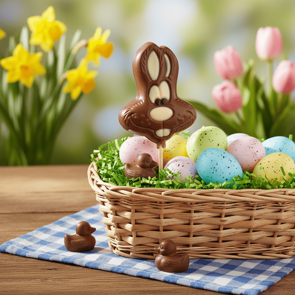 Milk chocolate bunny lollipop 15g 5407008477516 The Belgian Chocolate Makers