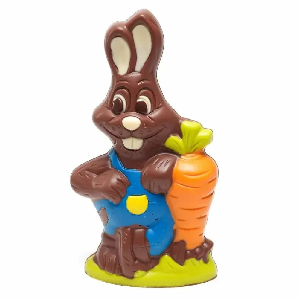 Milk chocolate bunny with carrot 5407008477851 The Belgian Chocolate Makers