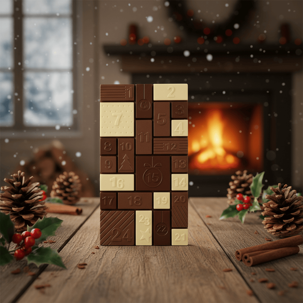 Milk chocolate Christmas advent calendar bar 200g 5407008470050 The Belgian Chocolate Makers