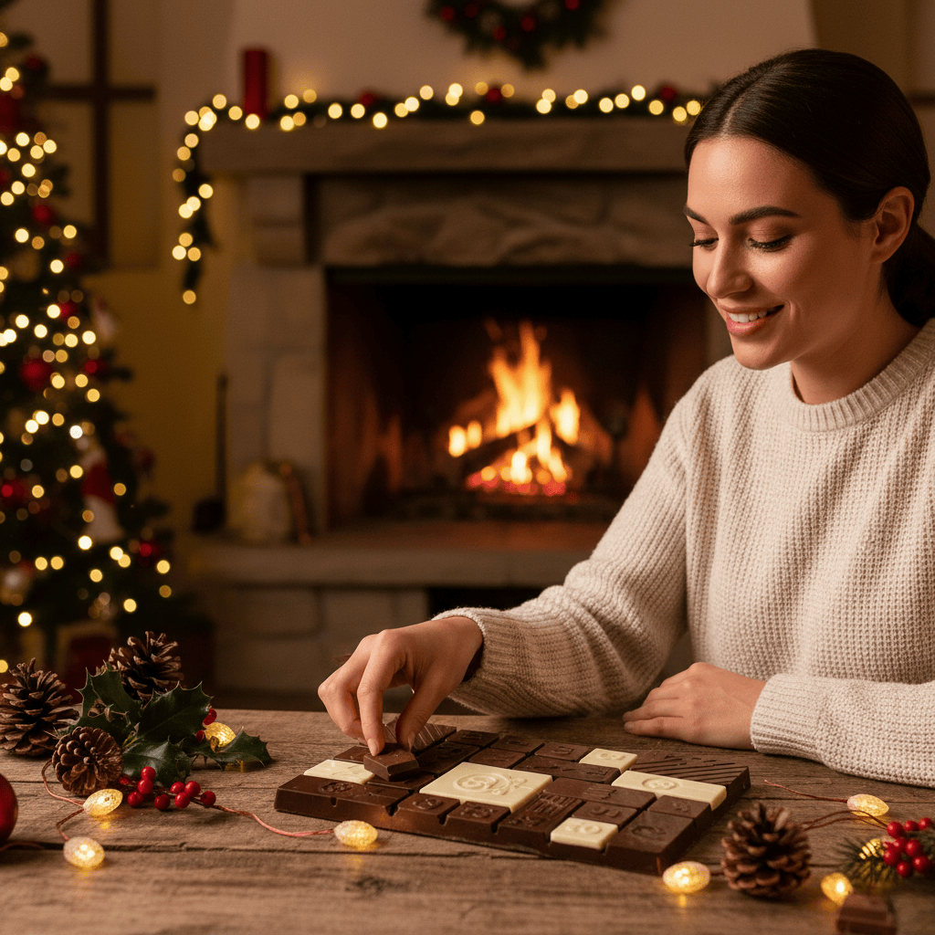 Milk chocolate Christmas advent calendar bar 200g 5407008470050 The Belgian Chocolate Makers