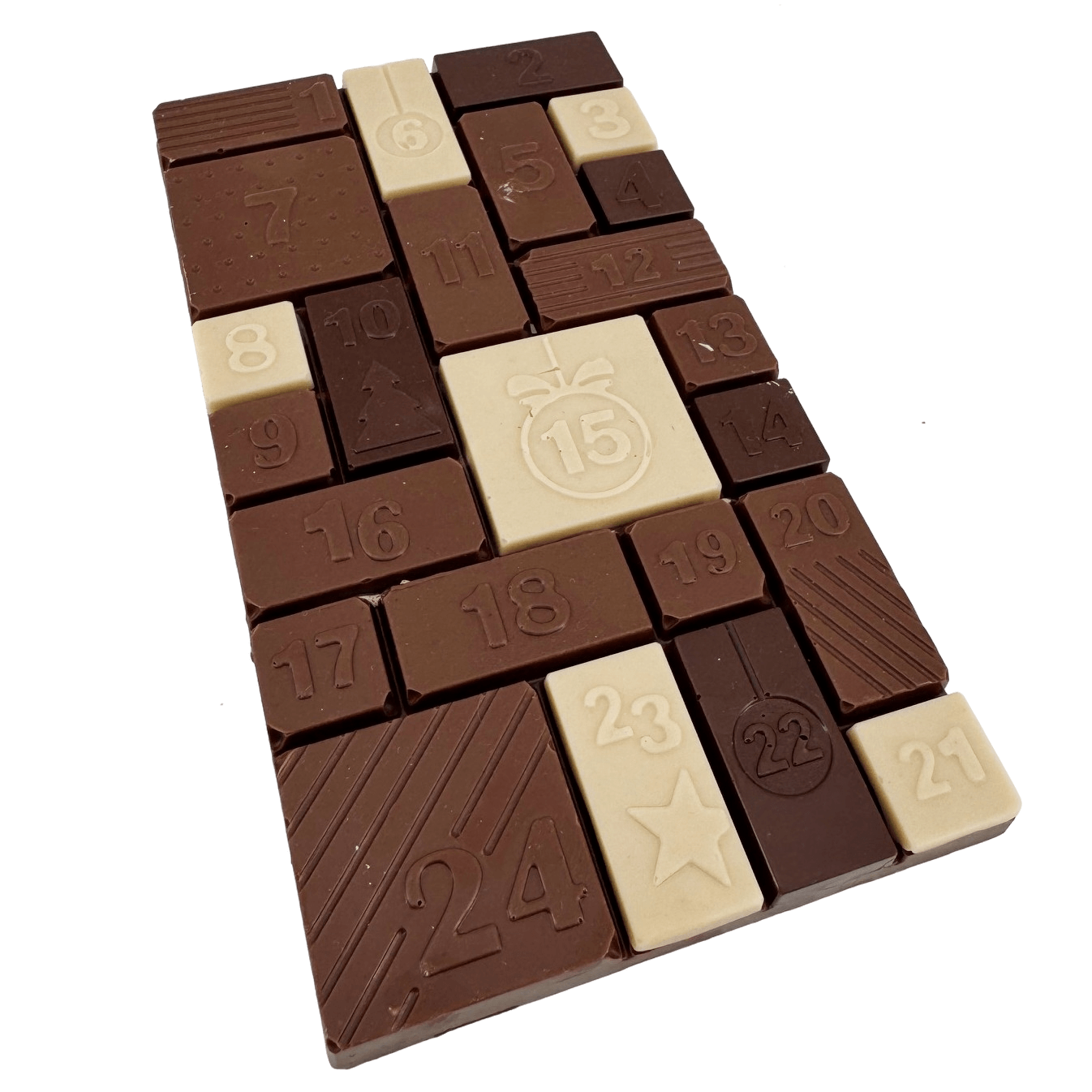 Milk chocolate Christmas advent calendar bar 200g 5407008470050 The Belgian Chocolate Makers
