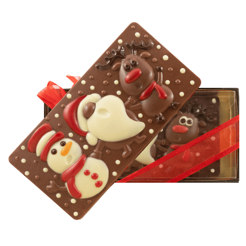 Milk chocolate Christmas friends bar 100g 5407008478605 The Belgian Chocolate Makers