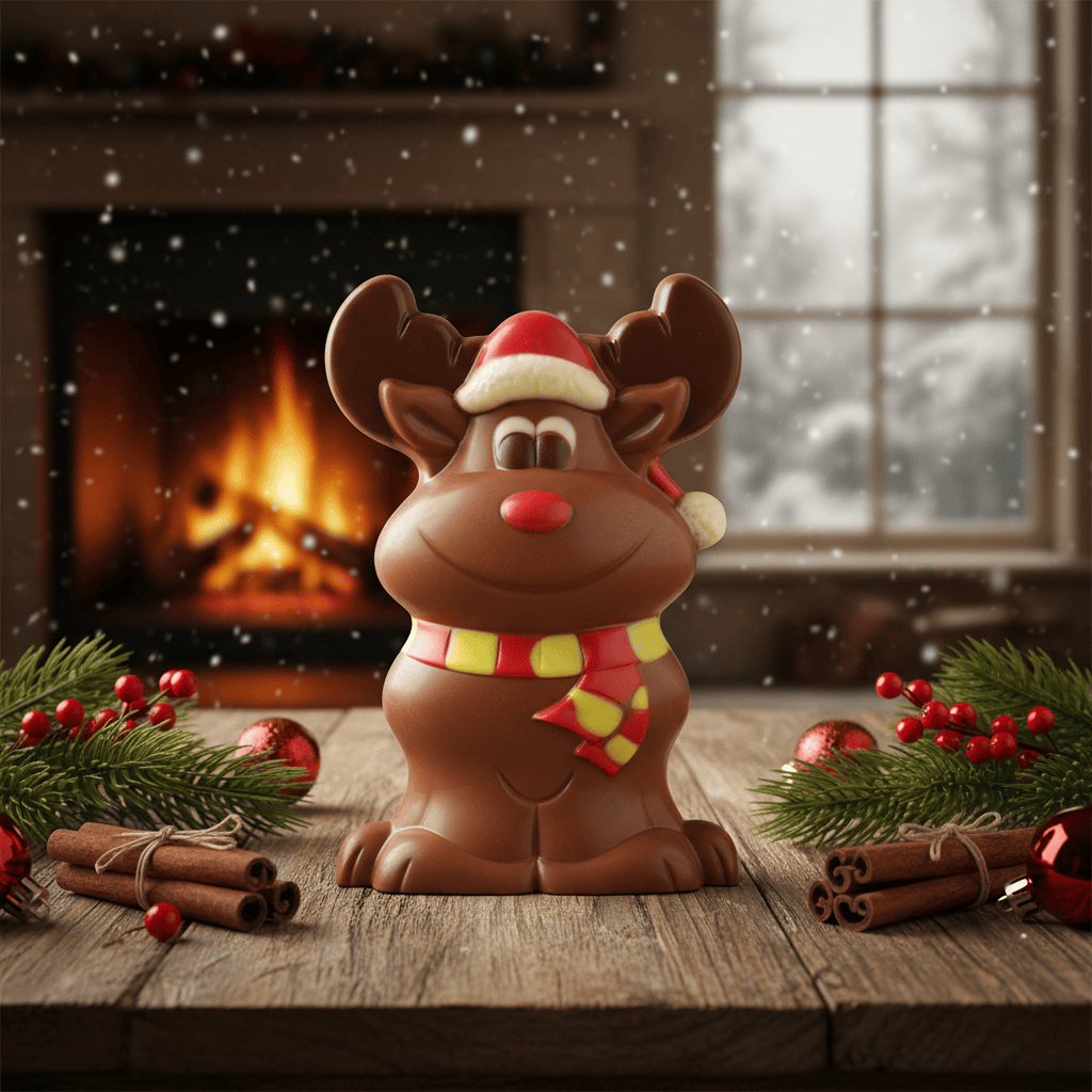 Milk chocolate Christmas reindeer lollipop 25g 5407008476854 The Belgian Chocolate Makers