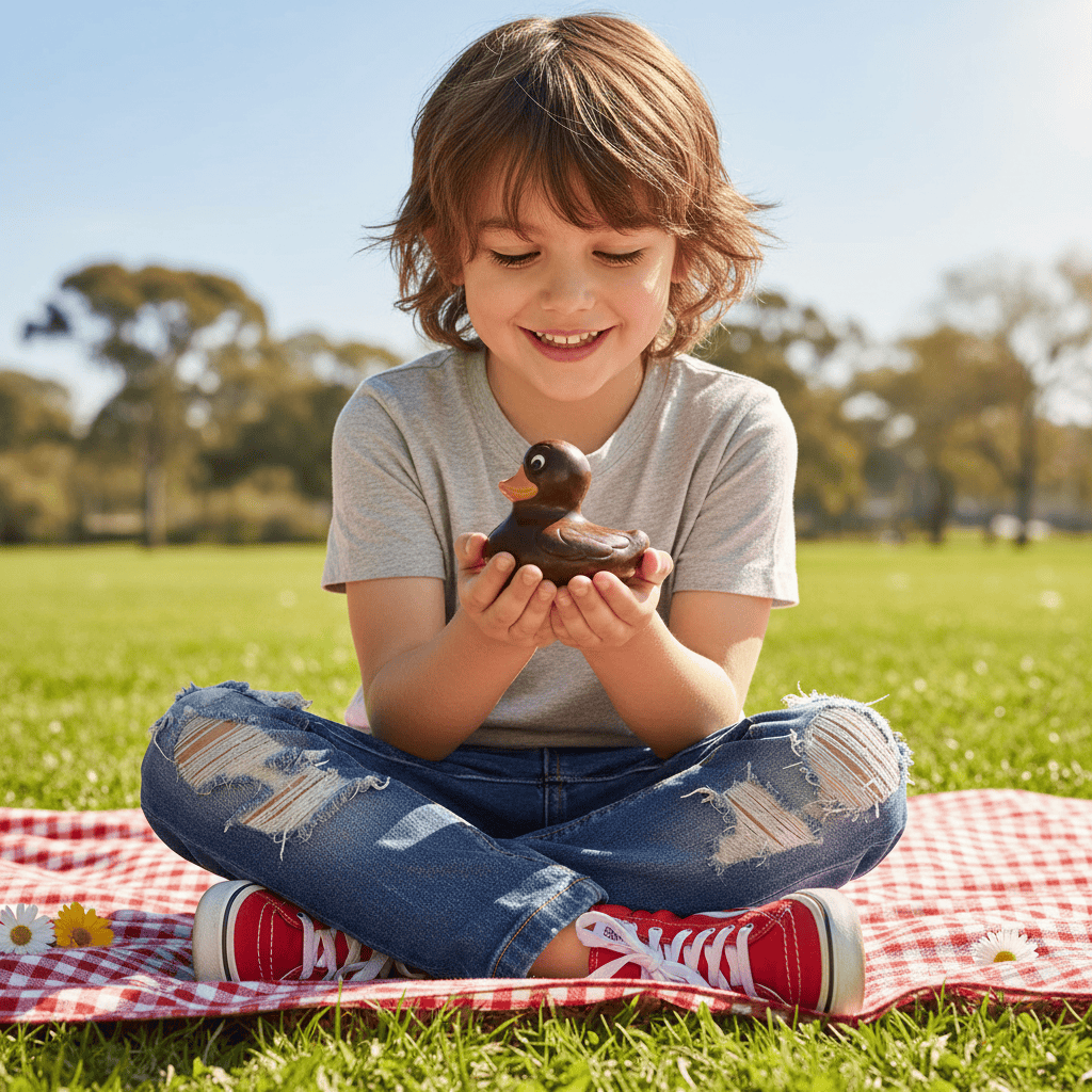 Milk chocolate duck 300g 5407008477356 The Belgian Chocolate Makers