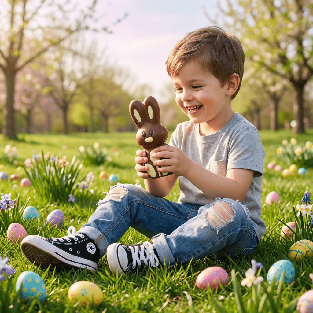 Milk chocolate Easter bunny 150g 5407008472030 The Belgian Chocolate Makers