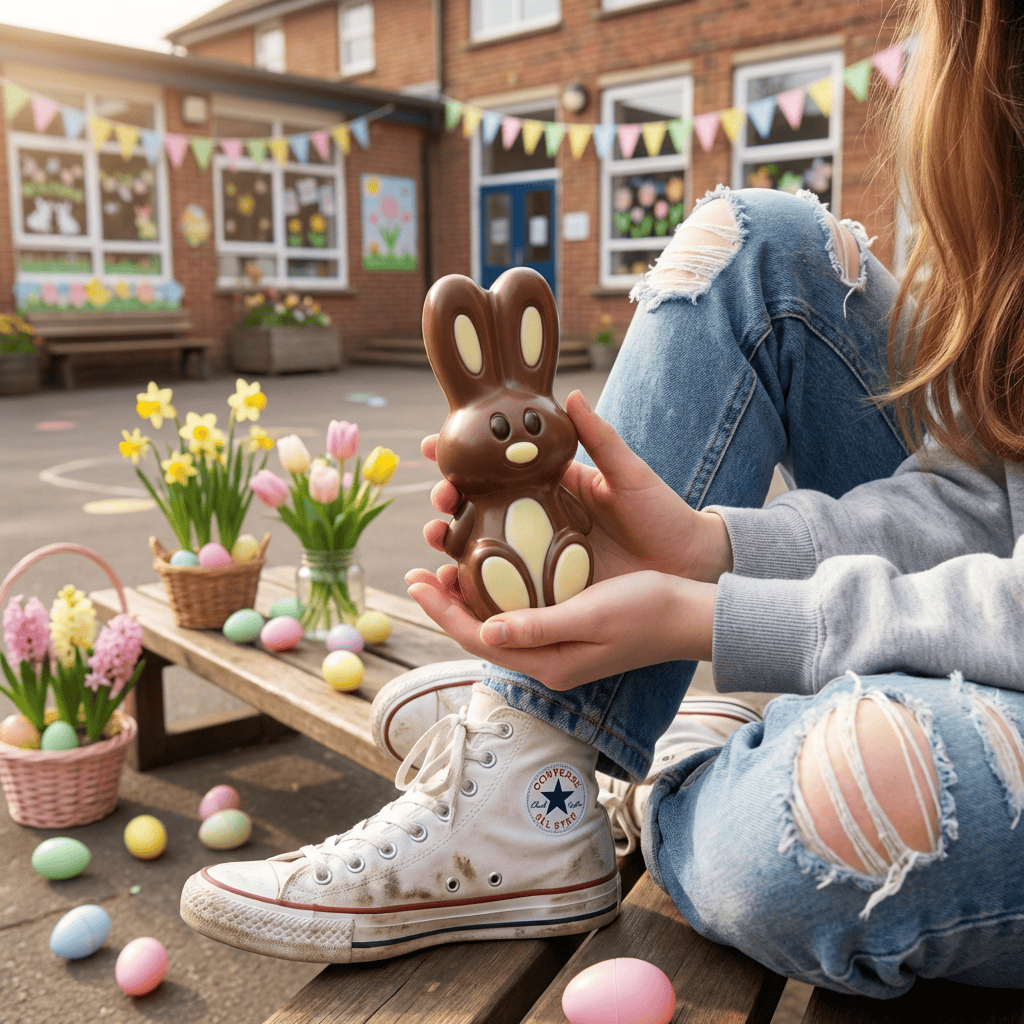 Milk chocolate Easter bunny 220g 5407008475215 The Belgian Chocolate Makers