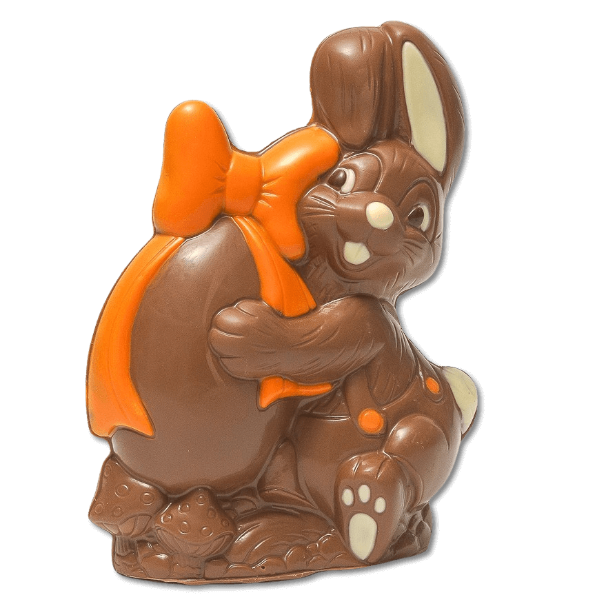 Milk chocolate Easter bunny with gift egg 285g 5407008476205 The Belgian Chocolate Makers