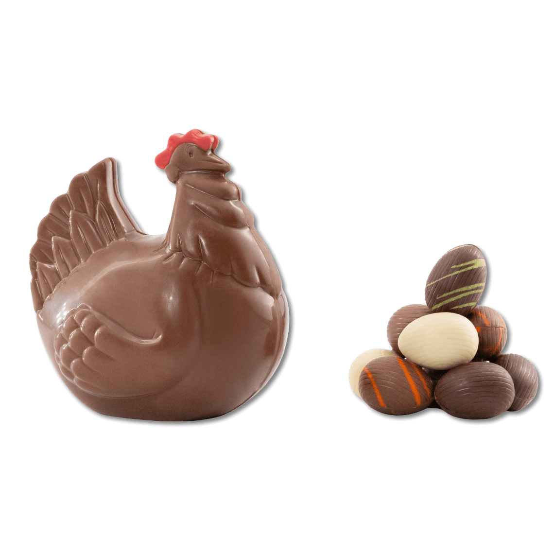 Milk chocolate Easter hen 120g 5407008472139 The Belgian Chocolate Makers