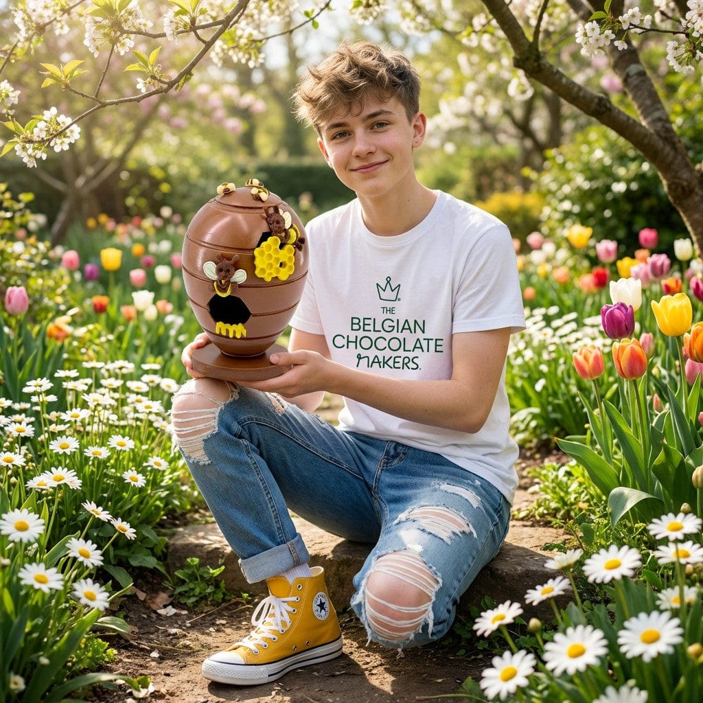 Milk chocolate honeycomb Easter egg 500g 5407008478773 The Belgian Chocolate Makers