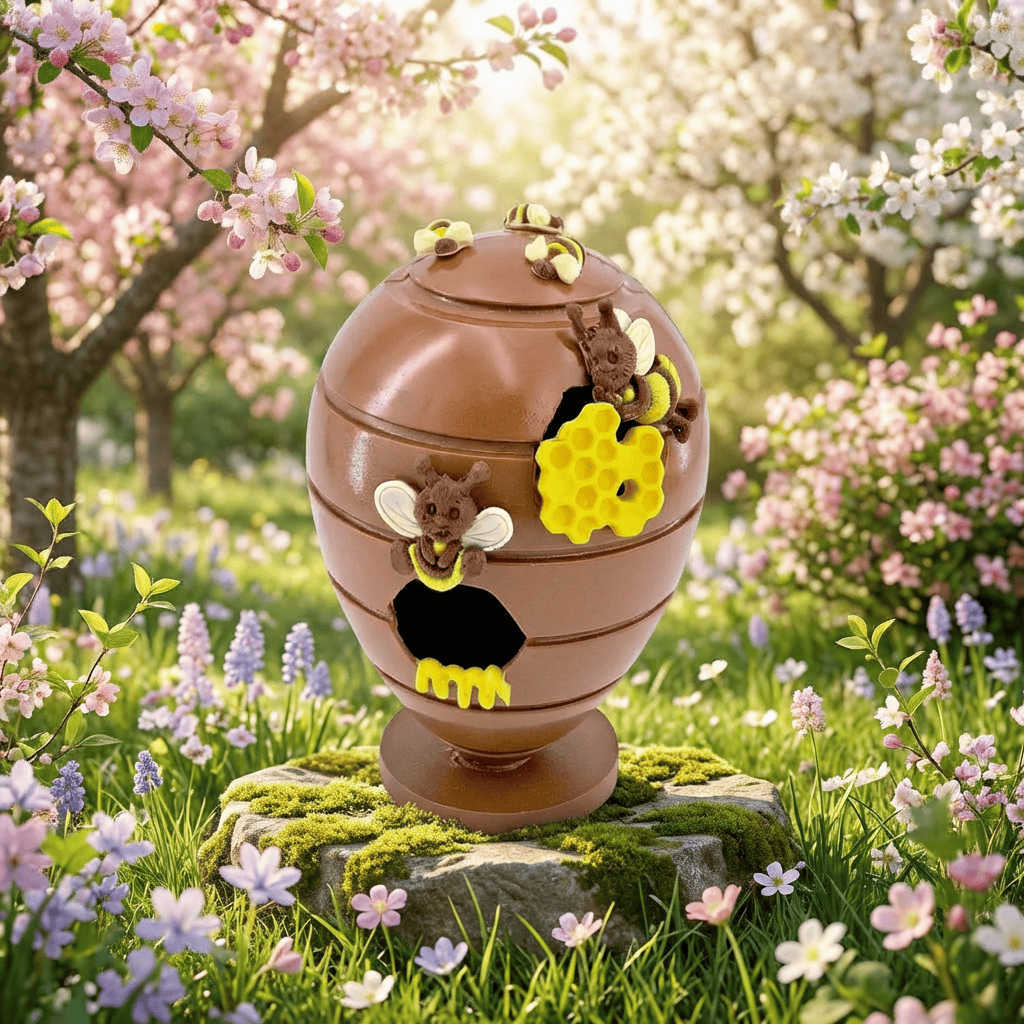 Milk chocolate honeycomb Easter egg 500g 5407008478773 The Belgian Chocolate Makers