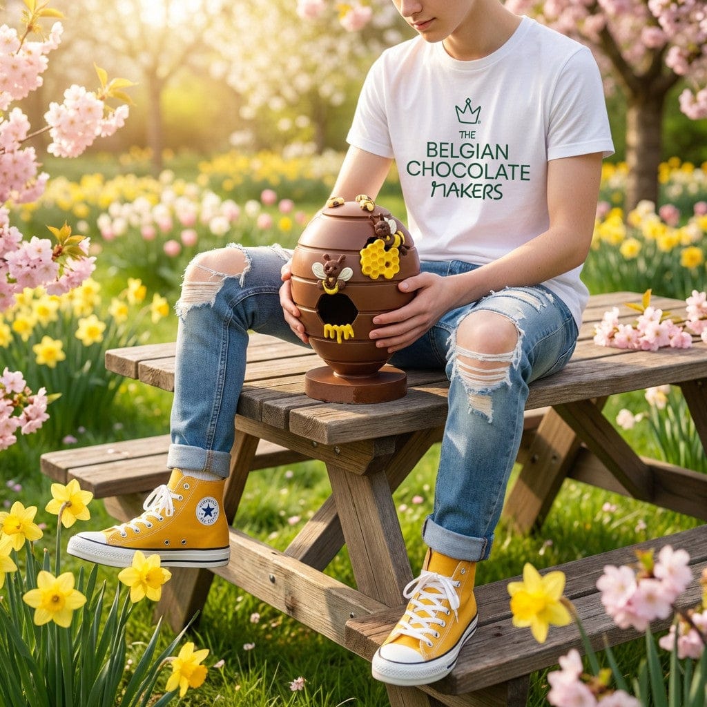 Milk chocolate honeycomb Easter egg 500g 5407008478773 The Belgian Chocolate Makers