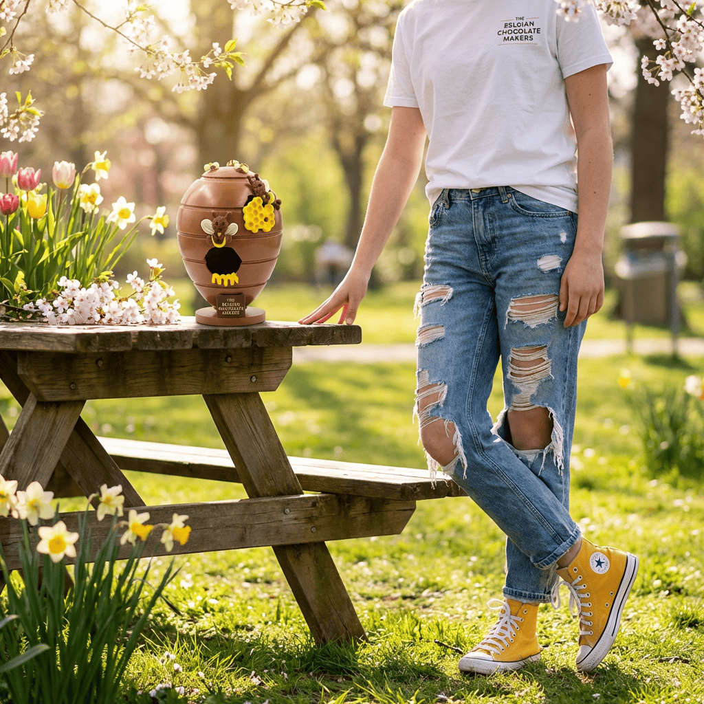 Milk chocolate honeycomb Easter egg 500g 5407008478773 The Belgian Chocolate Makers