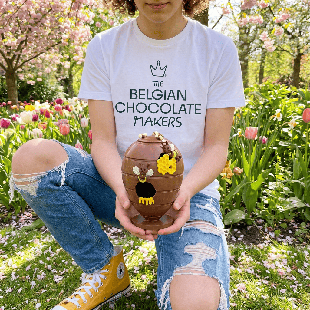 Milk chocolate honeycomb Easter egg 500g 5407008478773 The Belgian Chocolate Makers