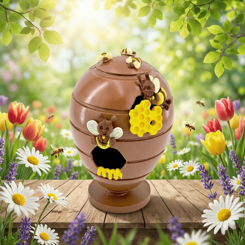 Milk chocolate honeycomb Easter egg 500g 5407008478773 The Belgian Chocolate Makers