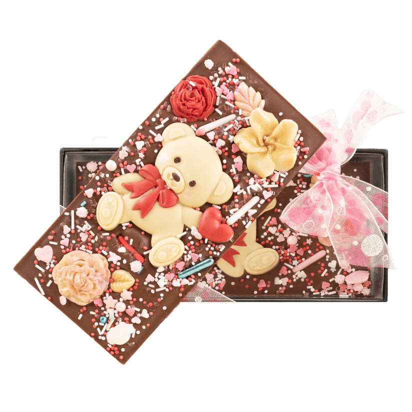 Milk chocolate love bear bar 120g 5407008478704 The Belgian Chocolate Makers