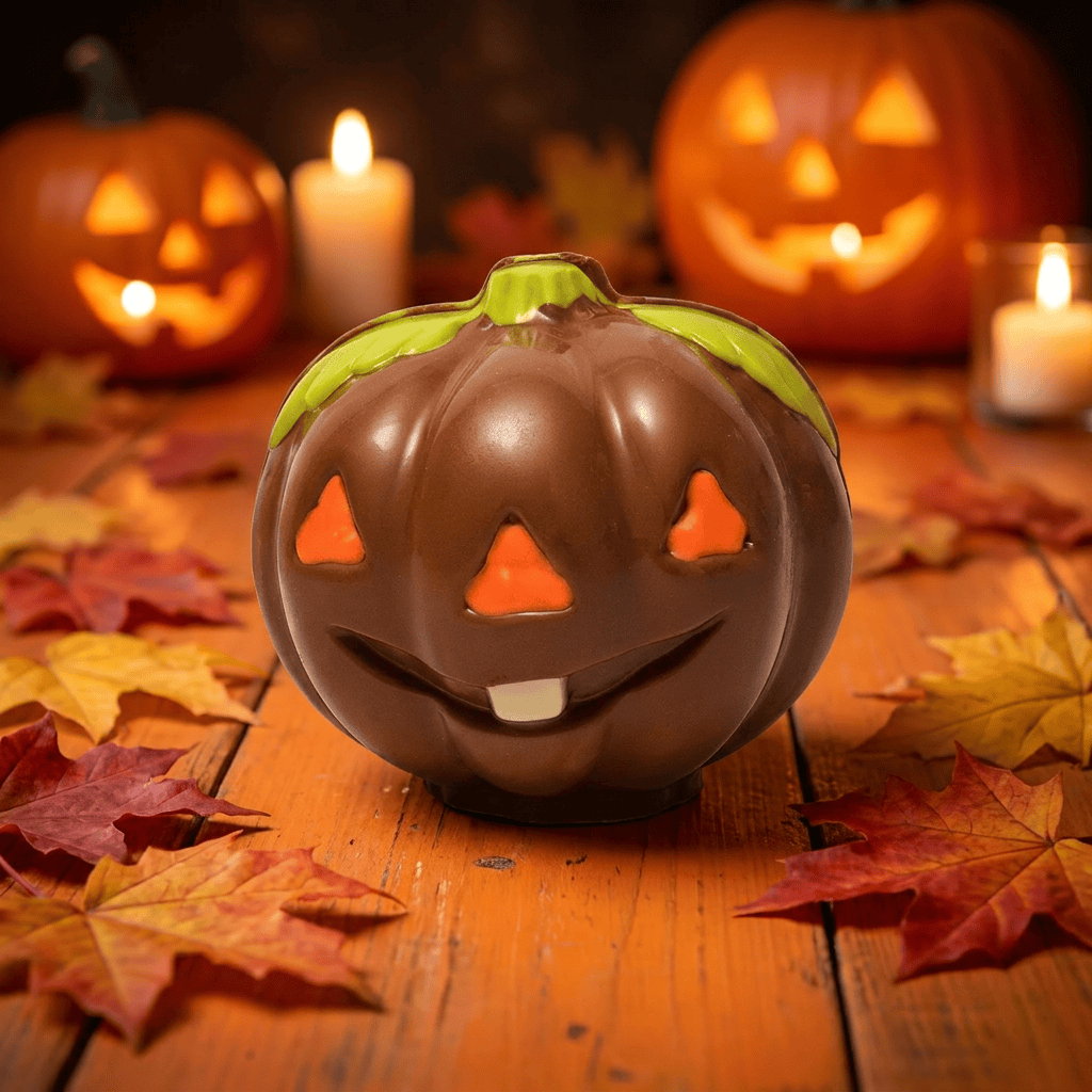 Milk chocolate pumpkin 150g 5407008476427 The Belgian Chocolate Makers