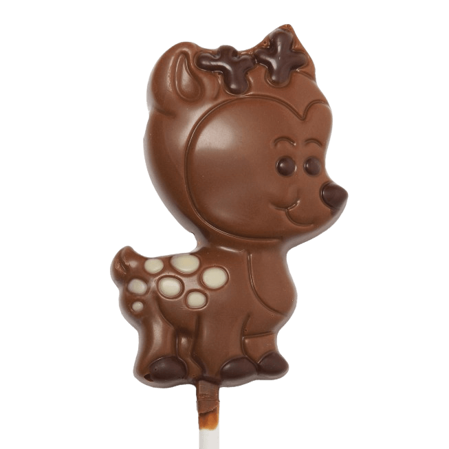 Milk chocolate reindeer lollipop 20g 5407008472443 The Belgian Chocolate Makers