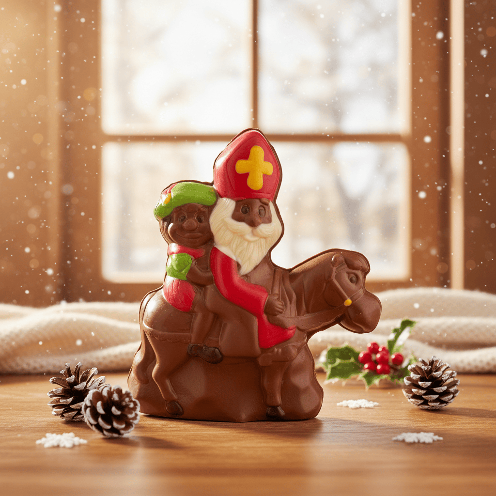 Milk chocolate Saint Nicholas riding his horse 230g 5407008471323 The Belgian Chocolate Makers