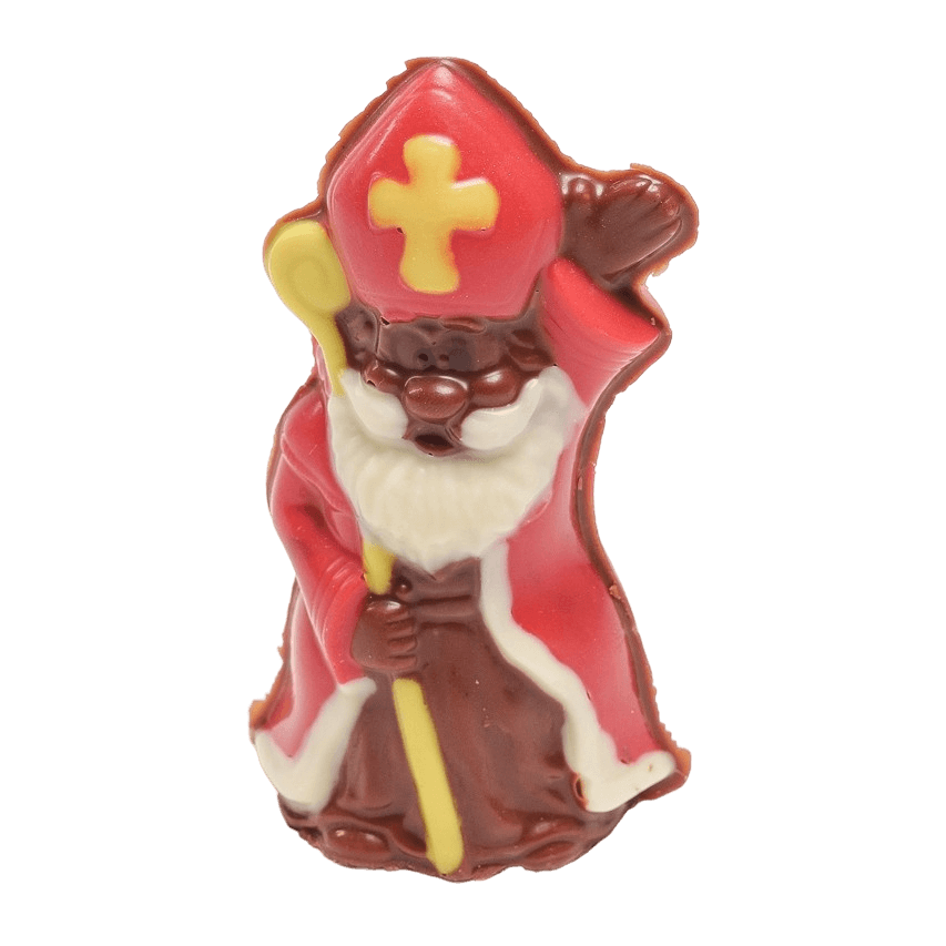 Milk chocolate Saint Nicholas with sceptre 30g 5407008477882 The Belgian Chocolate Makers