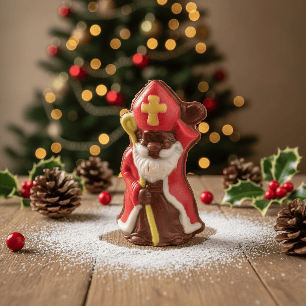 Milk chocolate Saint Nicholas with sceptre 30g 5407008477882 The Belgian Chocolate Makers