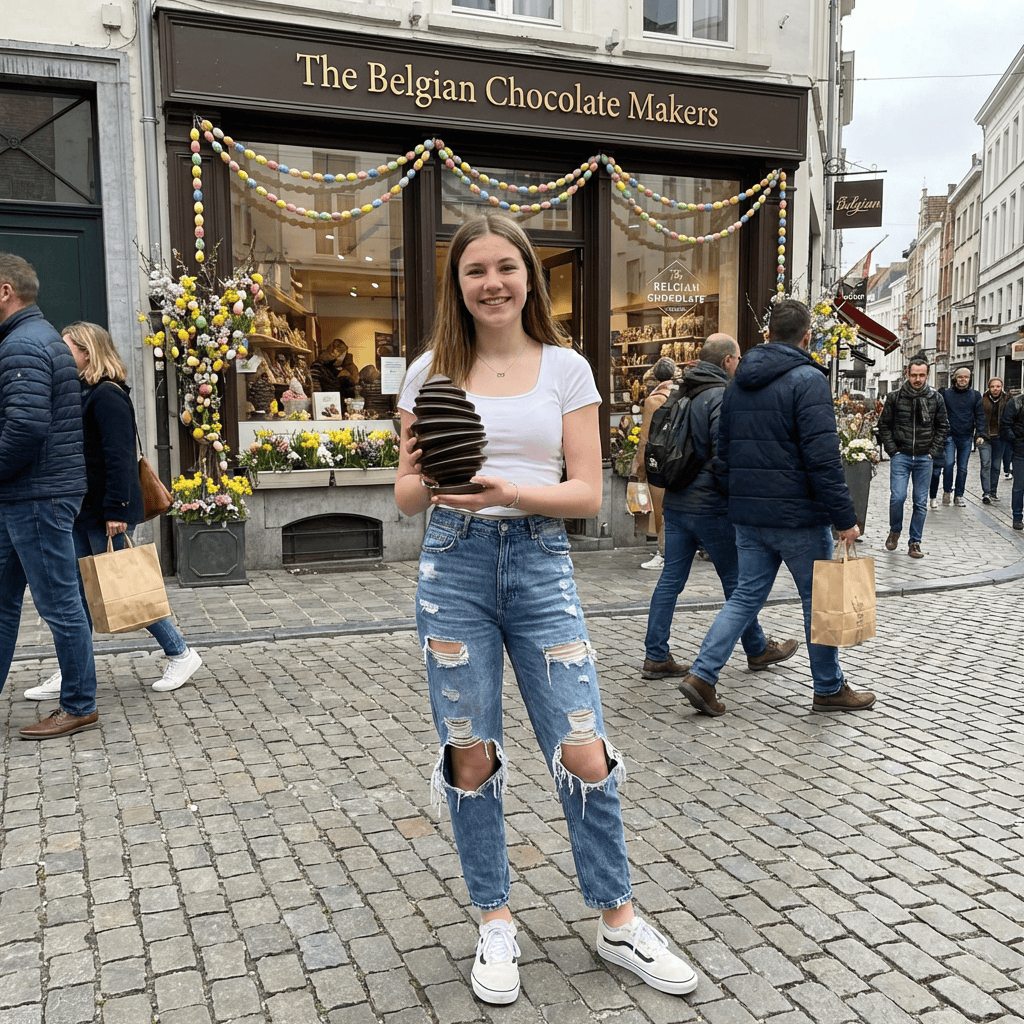 Pagoda dark chocolate Easter egg 400g with mini eggs Inside 5407008475567 The Belgian Chocolate Makers