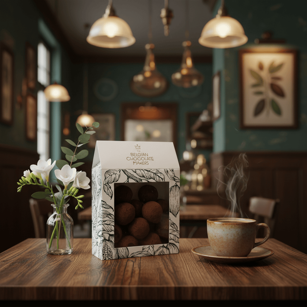 Pouch of Belgian truffles with cacao coating 160g 5407008471040 The Belgian Chocolate Makers